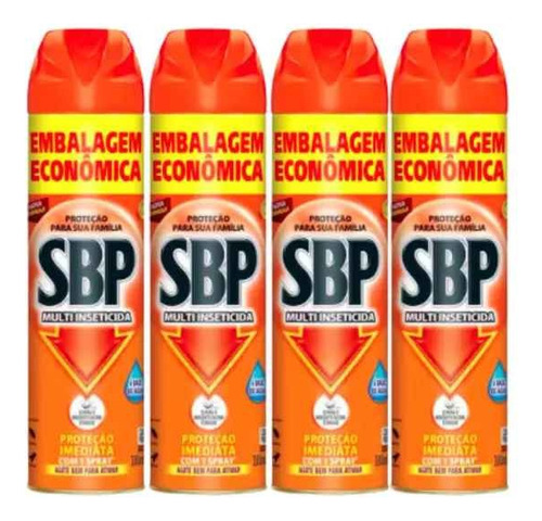 4 Repelente Multi Barata Mosca Mosquito Aranha Sbp 380ml