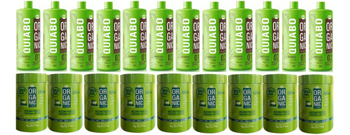 Combo Organico Escova  6 Kit + 9 Btox Quiabo Liso 100% 