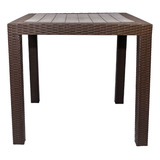 Mesa Rattan Chocolate Cuadrada Flipper 