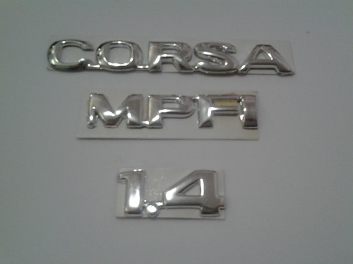 Emblema Kit Corsa 1.4   3 Piezas  Cromado  Foto 2