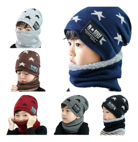 Gorros Y Bufanda Niños Niña Frio Afelpado 12sets Mayoreo