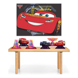 Kit Festa Decoração Carros Mcqueen Painel + 6 Display