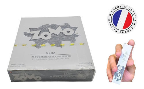 Seda Smoking Prata Zomo Slim Com 25 Livretos 33 Folhas Sabor Ceda Slim