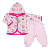 Conjunto Bebe Masculino Feminino Azul Rosa Micro Soft