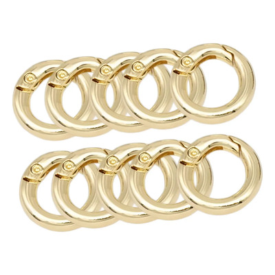 10 Mosquetones Redondos De Metal, Dorado 1,8 Cm Dorado