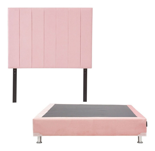 Cabecera Queen Size Dicasa Argos Rosa + Box Dicasa Pink