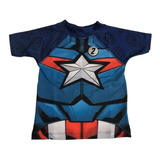 Remera Con Protección Uv - Modelo Capitan America - Avengers