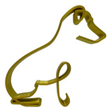 Jack Russell Terrier Escultura Decorativa De 1 Trazo Dorada