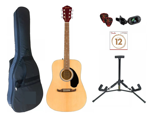 Pack Guitarra Acustica Fender Fa-125 Con Funda Y Accesorios