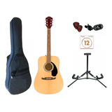 Pack Guitarra Acustica Fender Fa-125 Con Funda Y Accesorios