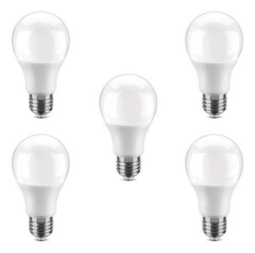 Kit 5 Lâmpadas Led Bulbo 15w E27 Branco Frio Inmetro