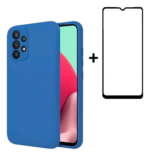 Carcasa Silicona + Lámina De Vidrio Para Samsung Colores