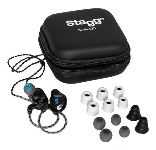 Auriculares In Ear Stagg Spm435 Monitoreo 4 Vias Color Negro