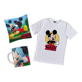 Remera Mickey Mouse Disney Combo Con Taza Y Almohada