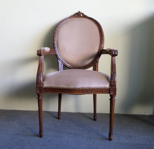 Sillon Medallon Estilo Frances Luis Xvi Tallado Firme