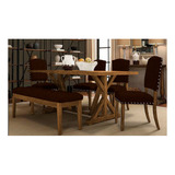 Mueble Comedor Gravity Suede Chocolate Muebles Merendero 6pz