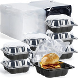 50 Recipientes D Comida  Desechables Con Tapa Libre Bpa 20oz