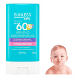 Protetor Solar Baby Bastão Sunless Fps60 Resistente À Água 