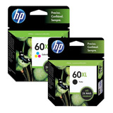 Kit Cartuchos Hp 60xl Preto + Colorido Original