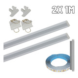 Perfil De Led 30mm Embutir Branco Kit 2x 1m Com Led 3.000k