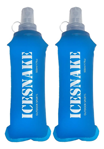 2pcs 500ml Soft Flask Botella Para Correr Plegable Silicone