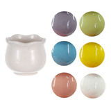 Mini Macetero De Ceramica Circular, Pack De 6 Color Variados Liso
