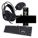 Combo Teclado Mousepad Setup Mouse Led Rgb Usb