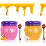 Bee Balm Lip Balm Honey Pot Set, 2pcs Lip Mask Overnight Lip
