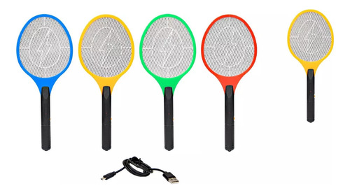 Raqueta Paleta Mata Moscas Mosquitos Electrica Cargable Usb 