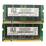 Ajoman 8gb Kit (4gbx2) Pcs Ddr2 800mhz Sodimm Ram Portátil