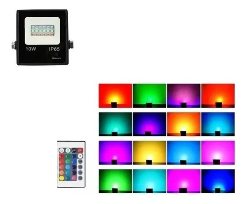 Reflector Led Proyector Exterior Rgb 20w Multicolor Control