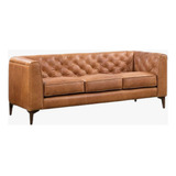 Sofa De Piel Tristan Elegante Muebles Finos En Madera