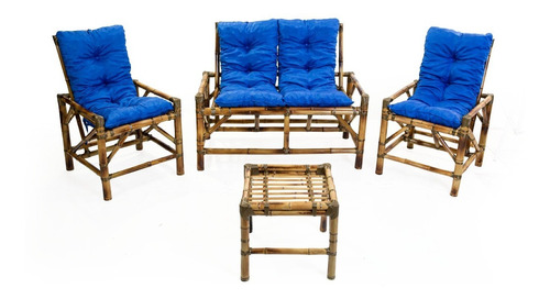Lindo Jogo Completo 4 Lugares Bambu Sofá Poltronas Cadeira