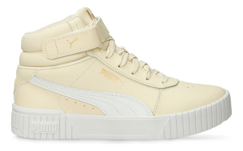 Tenis Casuales Beige-blanco Puma Carina 2.0 Mid. Mujer