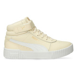 Tenis Casuales Beige-blanco Puma Carina 2.0 Mid. Mujer