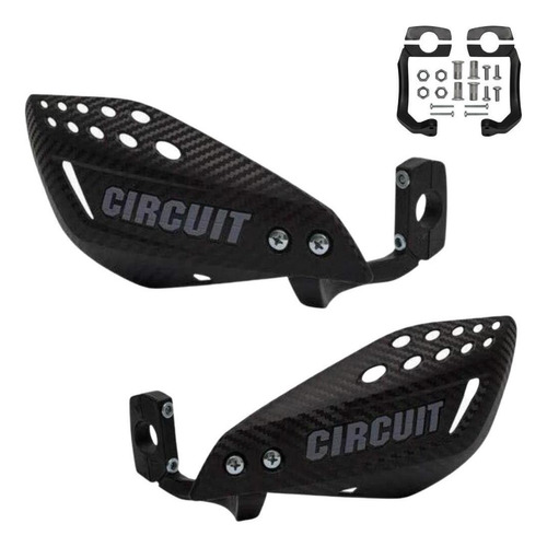 Protetor De Mão Circuit Vector Carbon Moto Universal Par 