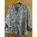 Camisa Cetim Animal Print Cortelle 46 Com Mangas 3/4peça 