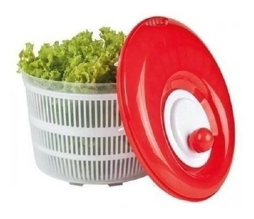 Centrífuga Secadora De Salada Manual Verduras Folhas Cor Vermelho