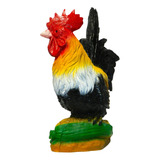 Gallo Giro Kikiriki Figura De Resina 31x21cms Bulto