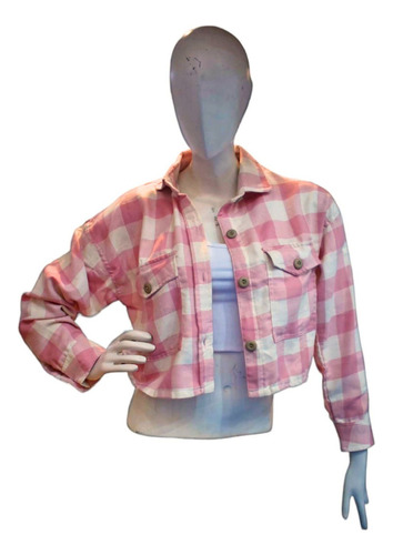 Camisa / Sobrecamisa / Chaqueta Para Dama Leñadora Rosa