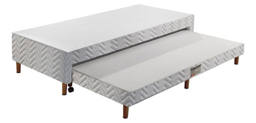 Cama Box C/auxiliar Solteiro Bordado Branco (88x30)paropas