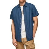 Camisa Pepe Jeans Regular Para Hombre Parker Short Azul