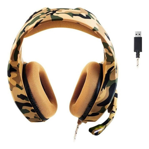 Fone Headset Gamer Warrior Straton Army Usb 2.0 Led  Ph305