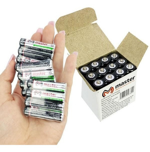 Bateria Aaa Recargable 12pz Master Aaa-12x1000 1000mah