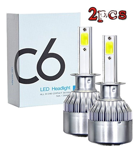 Kit Faros 2 Faros Led Cob Focos C6 H7 H1 H3 Tipo Xenon