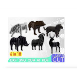 Vectores 3d 6 Animales Asador Y Maceteros Corte Plasma S067