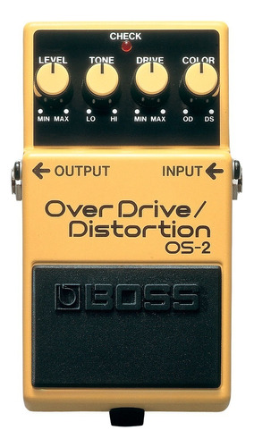 Pedal De Efeito Boss Overdrive/distortion Os-2  Amarelo