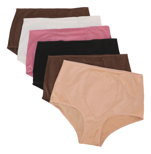 Pack 6 Pantaletas Amplias De Compresión Refuerzo En Abdomen
