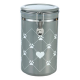 Almacenador Contenedor Alimento Perros Gatos Canister 2 Kg Color Gris Paw & Love