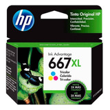 Cartucho Hp 667xl Tricolor Original 3ym80al Hp 2775 1275